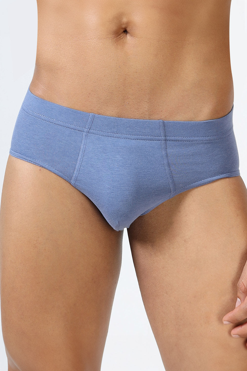 Lavos Men's Bamboo Cotton Brief | Mid Rise Solid Innerwear | 4-Way Stretch Organic Cotton Underwear with Natural Support - LM2011