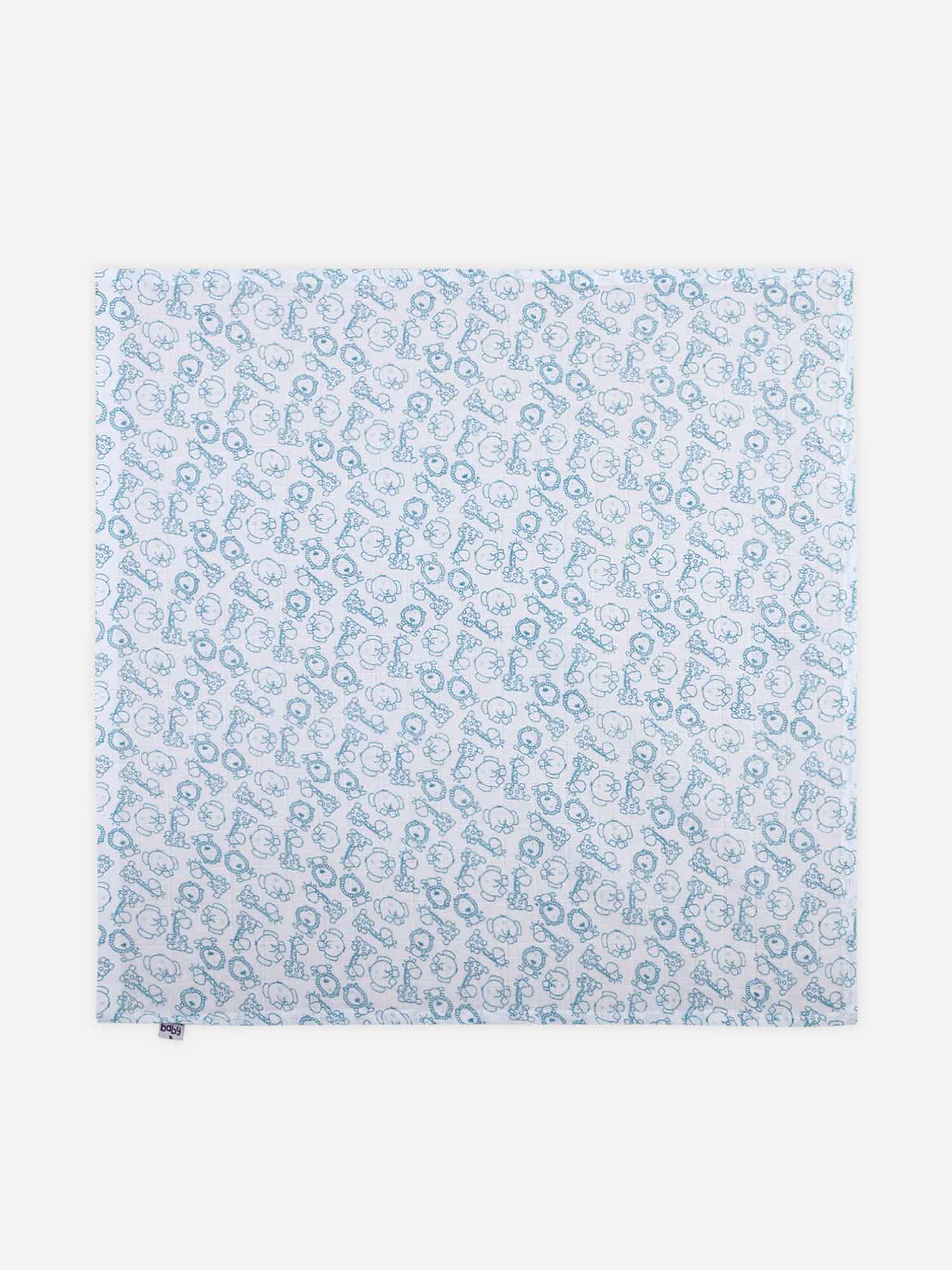 Oh Baby Printed Square Nappies Blue - Sqpr
