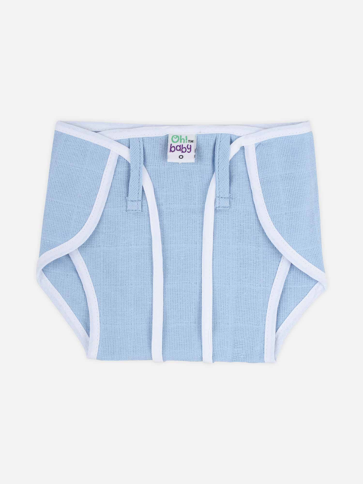 Oh Baby Plain Round Nappies Blue - Rdpl