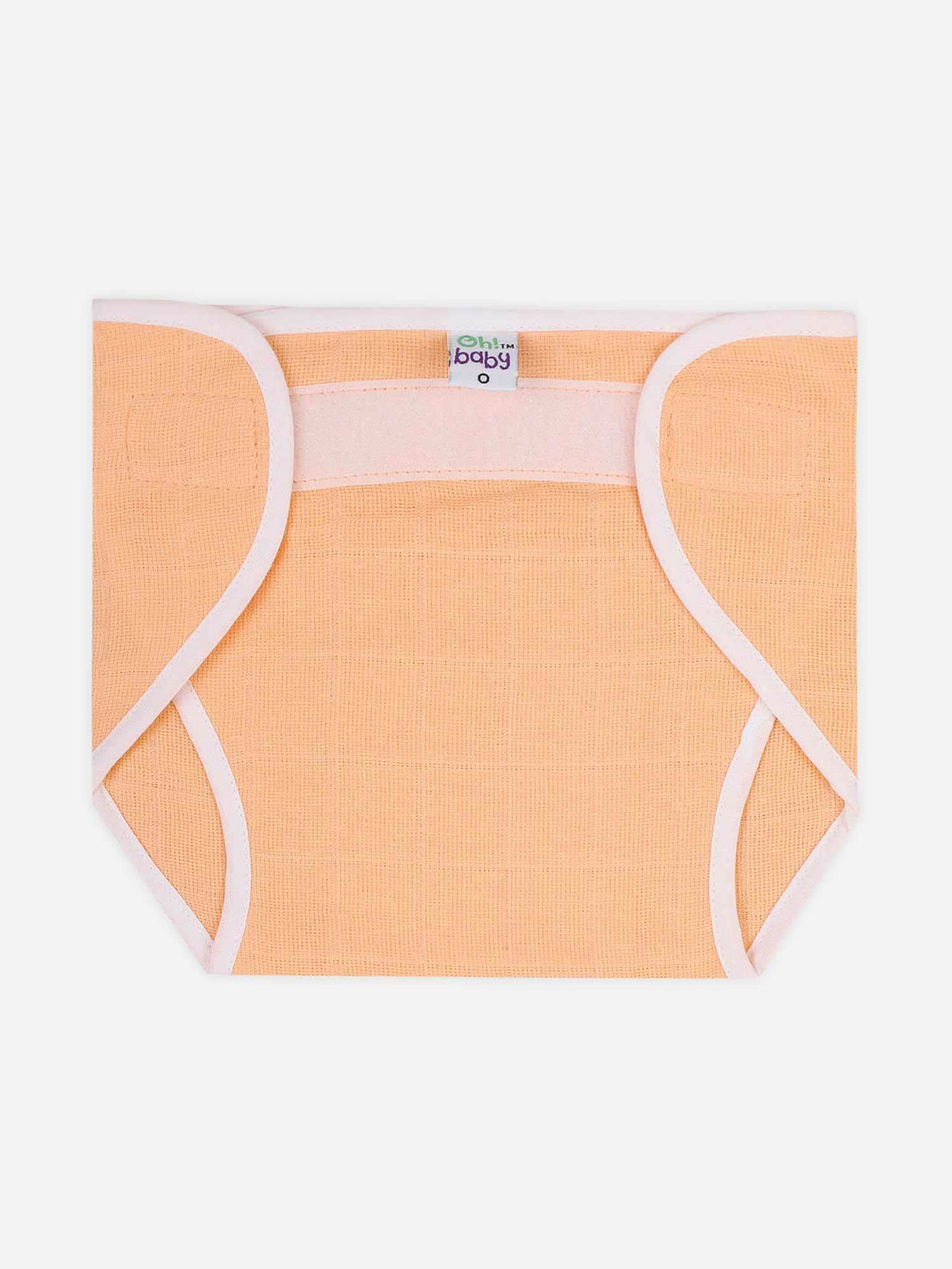 Oh Baby Plain Velcro Nappies Orange - Ltpl - Naidu Hall Family Store