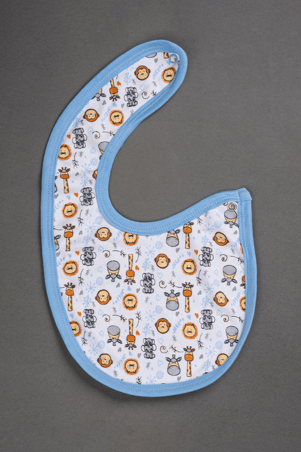 Oh Baby CottonInterlock Knit Animal Print Bib Pack Of- 2 - Sky Blue & Assorted - B204