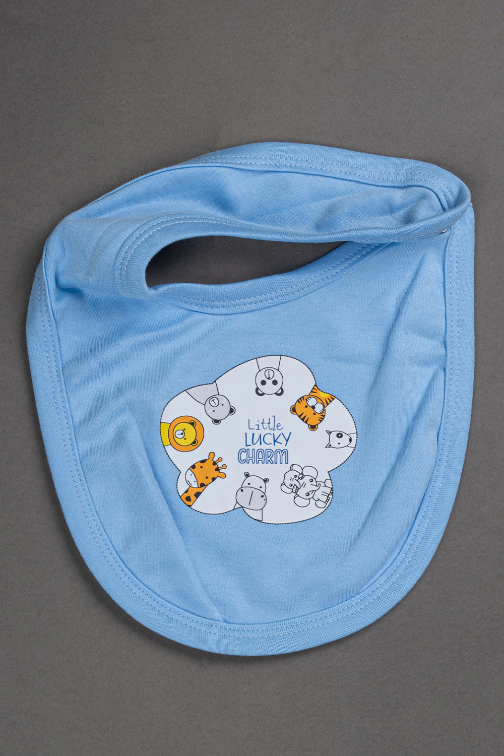 Oh Baby CottonInterlock Knit Animal Print Bib Pack Of- 2 - Sky Blue & Assorted - B204