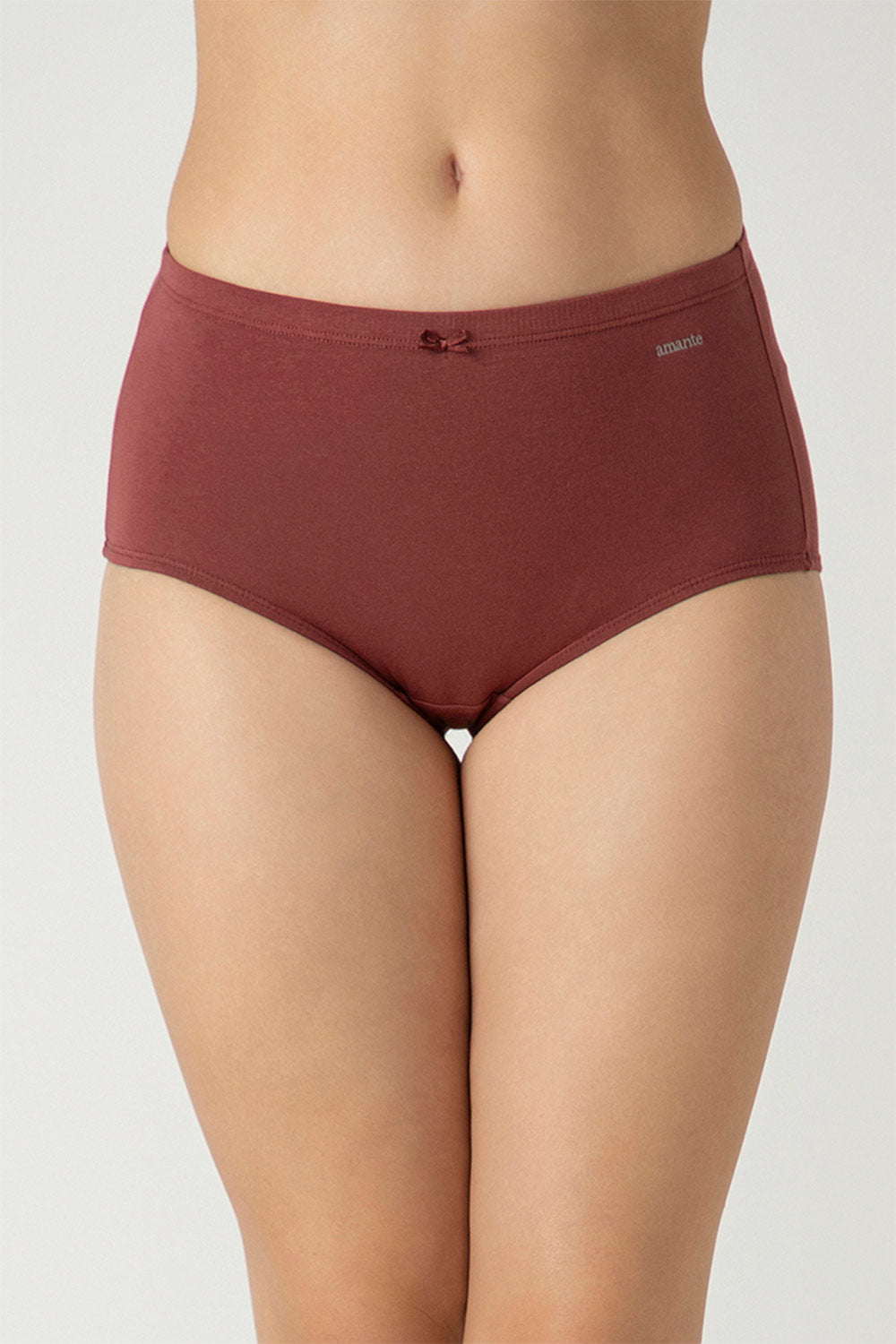 Amante Women's Cotton Full Brief Panties Pack of 3 – High Rise Full Coverage Soft Stretch Everyday Underwear - PPK53005