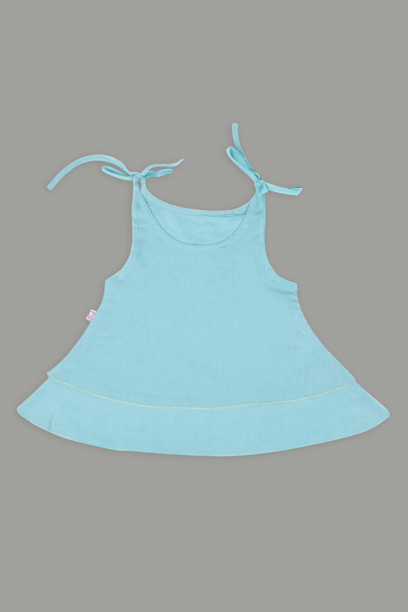 Oh Baby 100% Cotton Shoulder Knot Sleeveless Frock - FR03