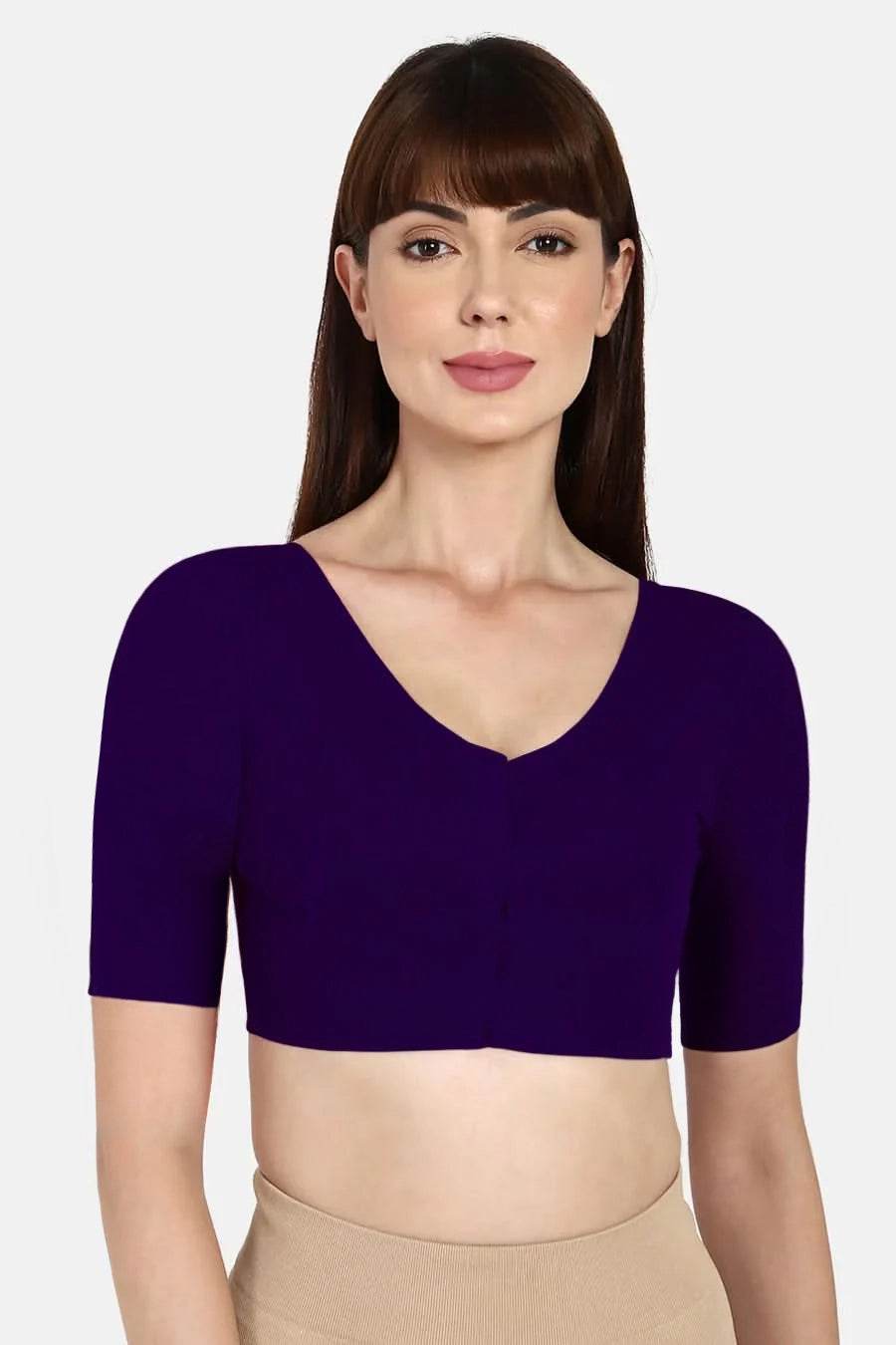 Naidu Hall Round neck long sleeve blouse - Indigo - Naidu Hall Family Store