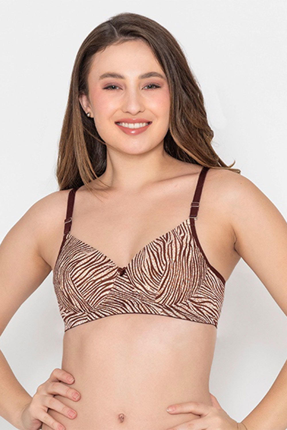 B’ZAR Printed Bra for Women – Full Coverage Non-Wired Lightly Padded Bra | Comfortable Everyday Wear Bra - BZB1132