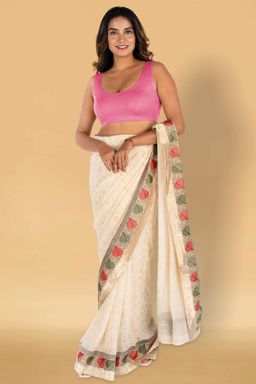 Women's Stretchable Sleeveless Princess Cut Readymade Saree Blouse – Everyday Comfort Ethnic Blouse for Sarees - 1323