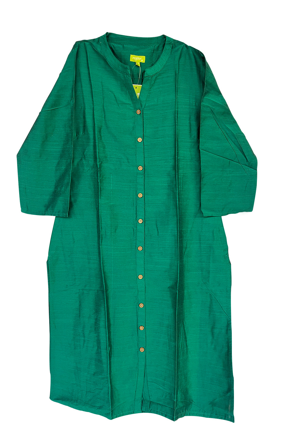 Mythri Ethnic Women's Wear Knee Length Straight Kurtha - Dark Green - KU41