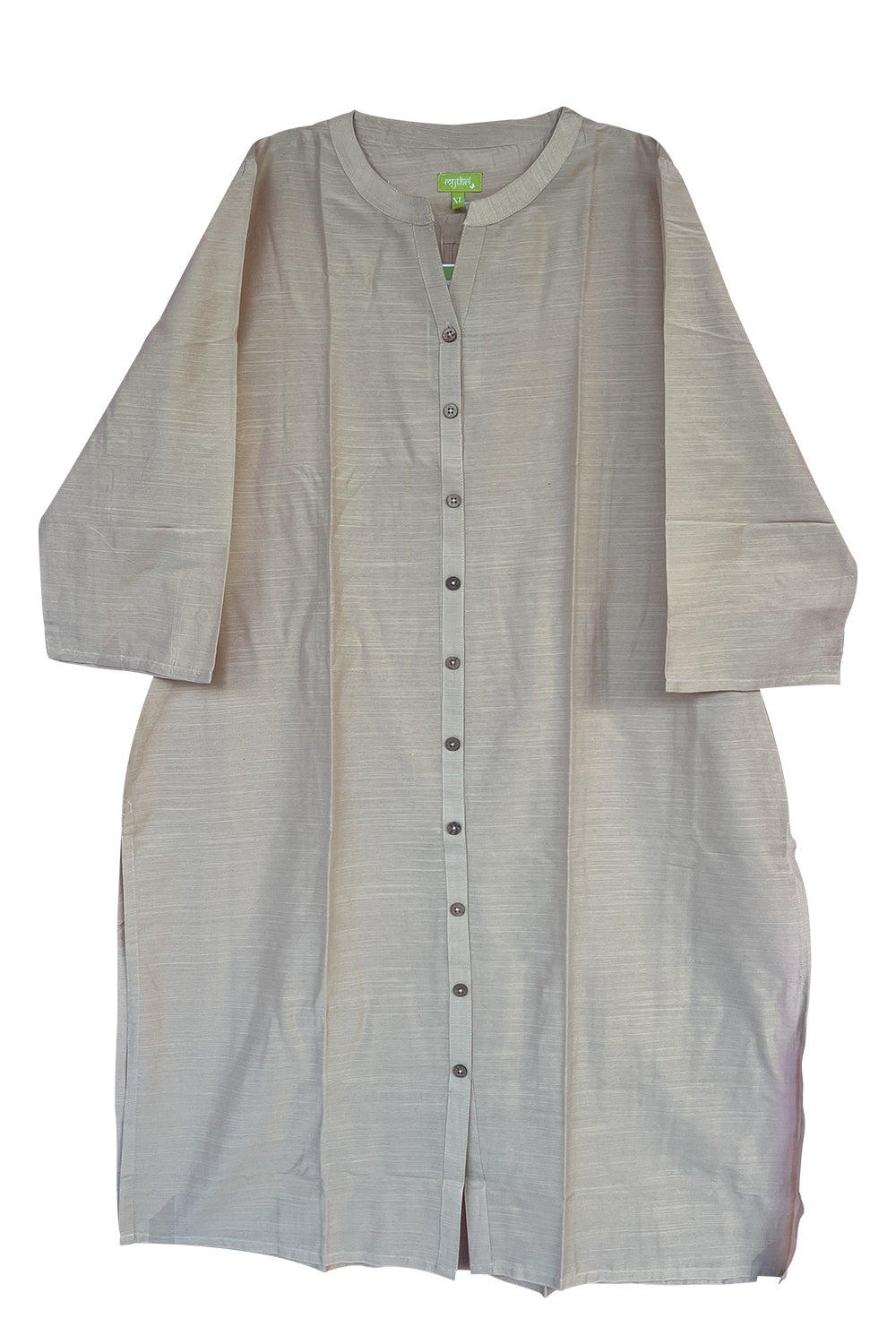 Mythri Ethnic Women's Wear Knee Length Straight Kurtha - Beige - KU41