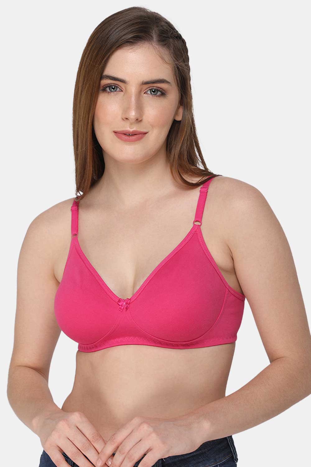 Fuscia Cotton Mix Underwired Bra size 40C by Shapely Figures Cool Pretty