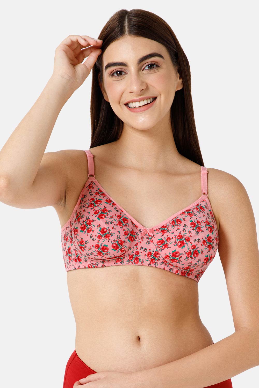 Intimacy Non Padded Non Wired Saree Bra - Pink Print