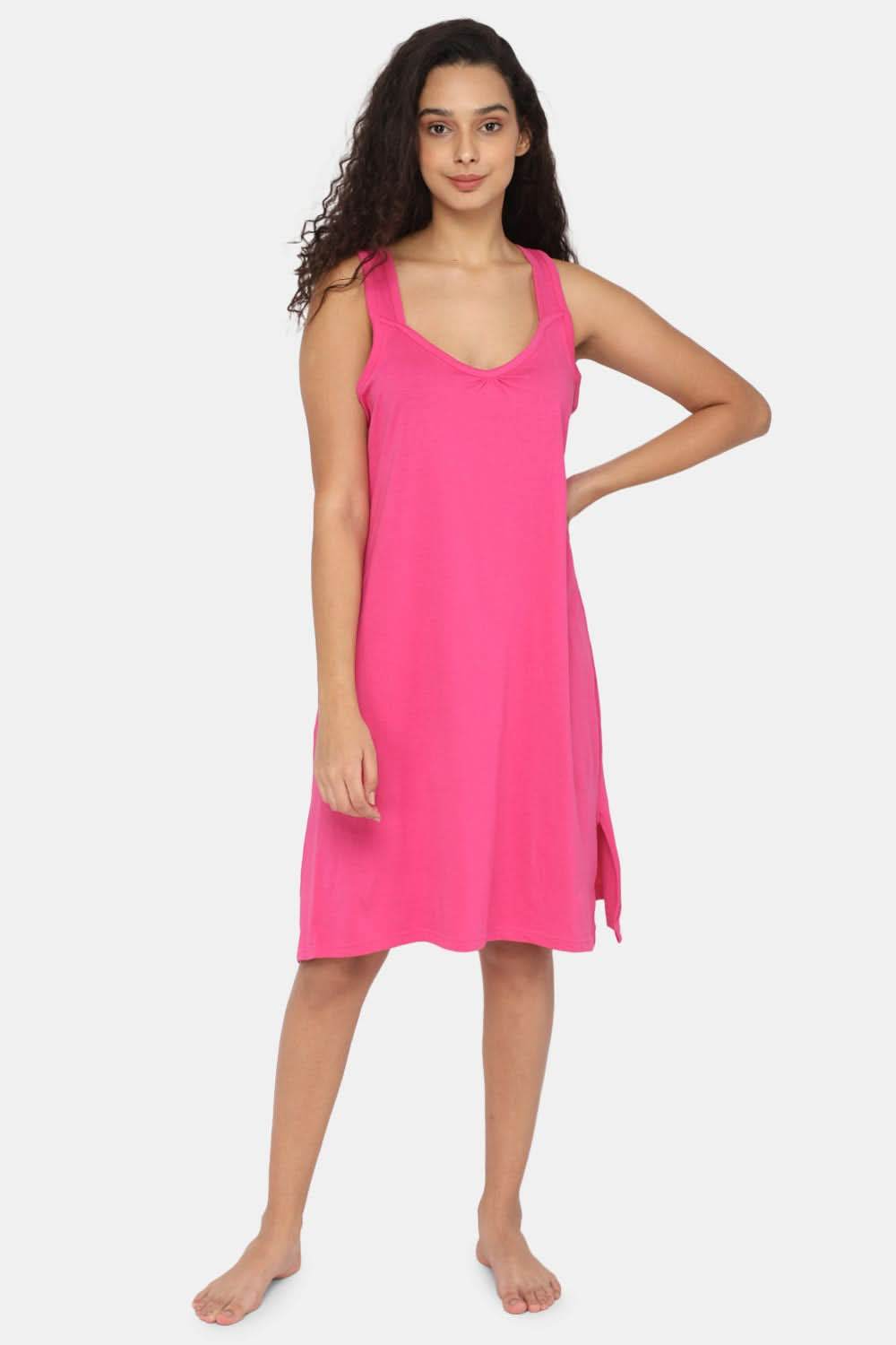 Intimacy Full Coverage Knee-Length Cotton Night Slip | Lightweight & Summer-Friendly Nightwear - Naidu Hall Family Store