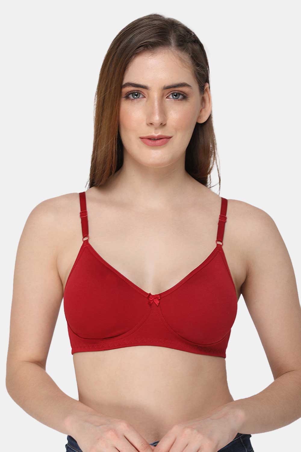 Medium Coverage Non-Wired Non-Padded Intimacy Saree Bra - Red - INT29