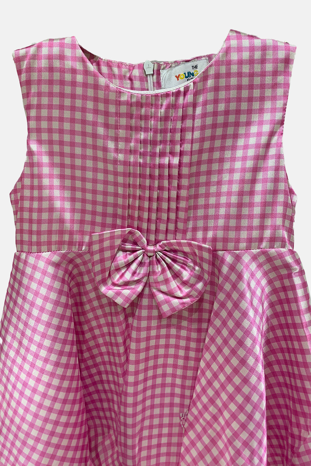 The Young Future Round Neck Sleeveless Girls Frock - Pink - DR01