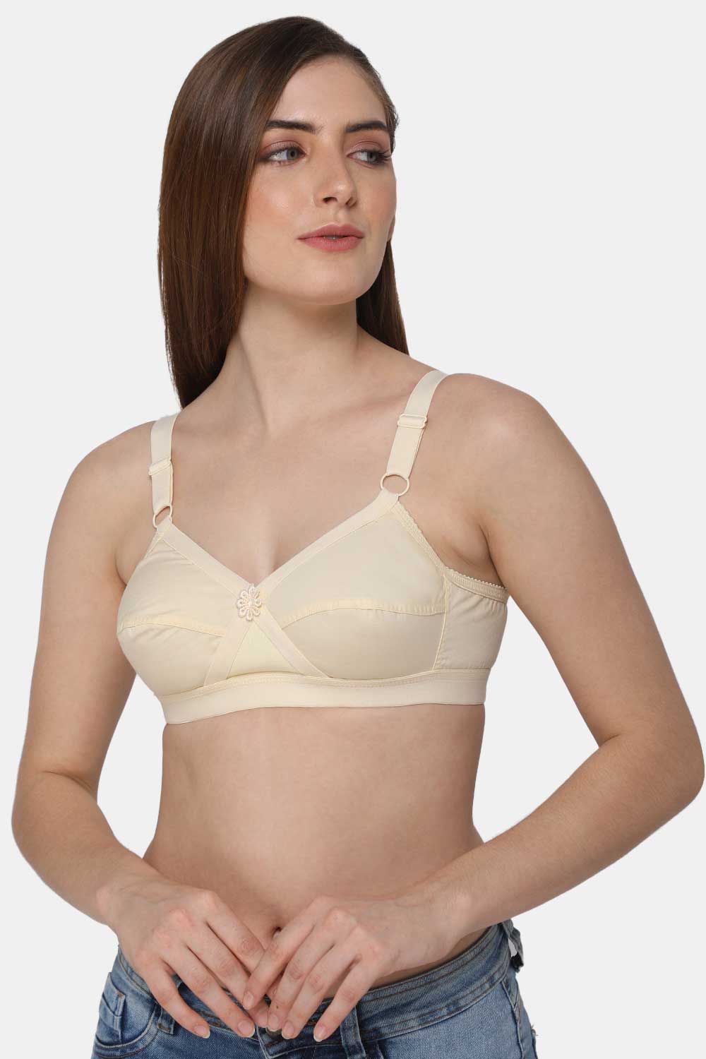Intimacy Full Figure Women's White Cotton Non-Wired Everyday Bra-FLFG