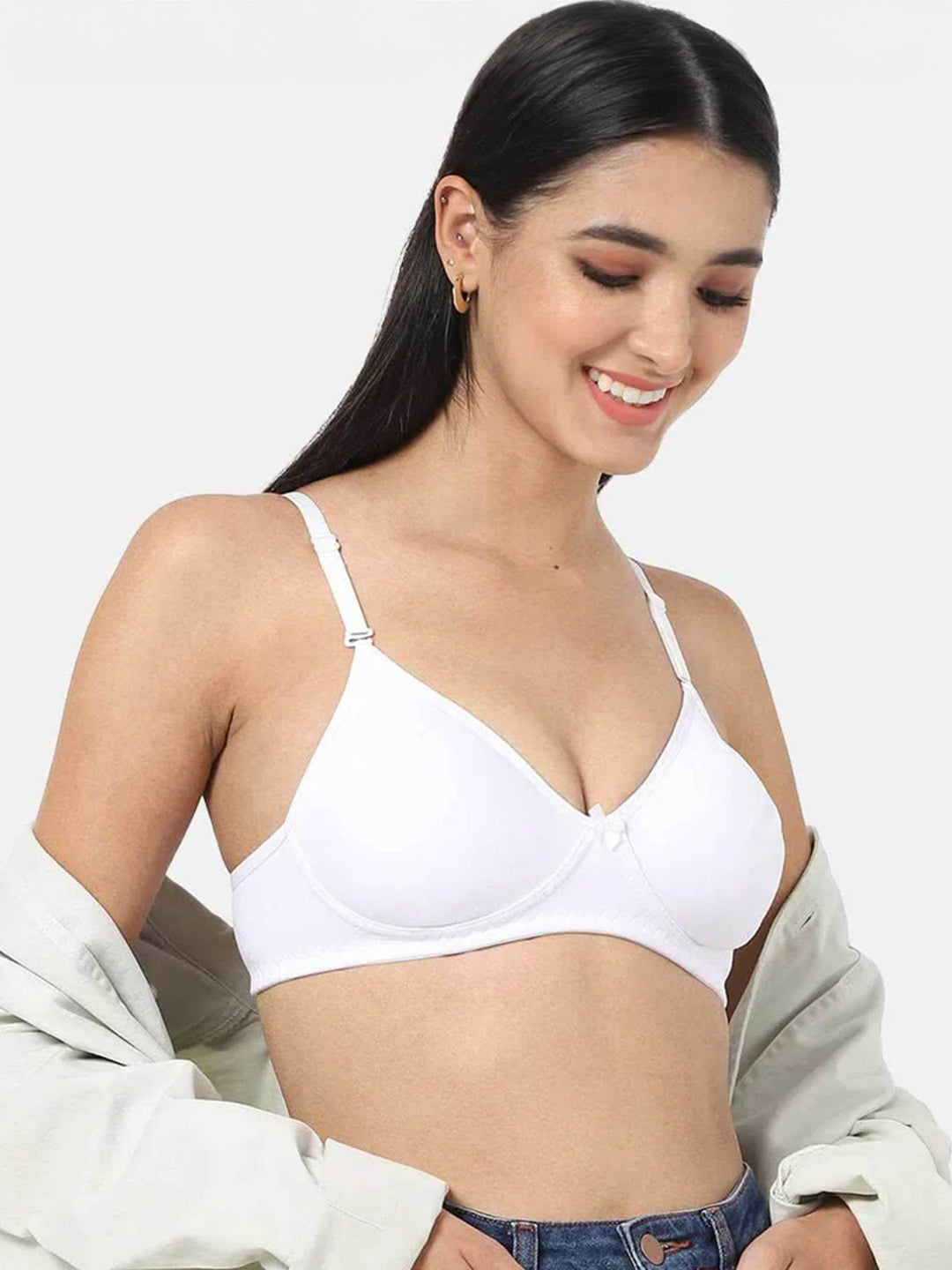 Fashionable Non-Wired Non-Padded Back Closure Intimacy Everyday T-Shirt Bra - Blue Shades - ES06