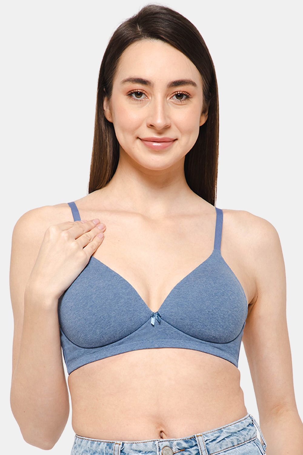 Intimacy Low Coverage Non - Wired Everyday T-shirt Padded Bra - Blue