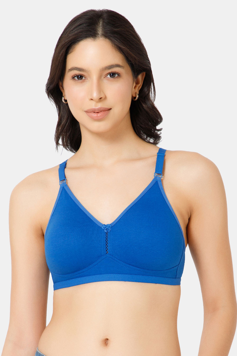 Buy Naidu Hall Single Layered Non Wired 3/4th Coverage Bra - Blue