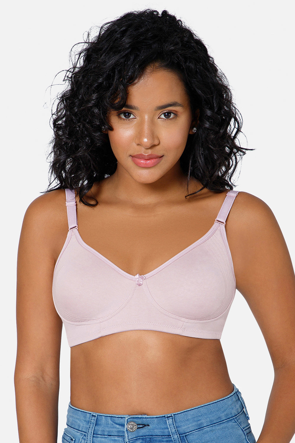 Light Shade Lavender T-shirt Saree Bra ES02 - Non-Padded and Non-Wired with High Coverage