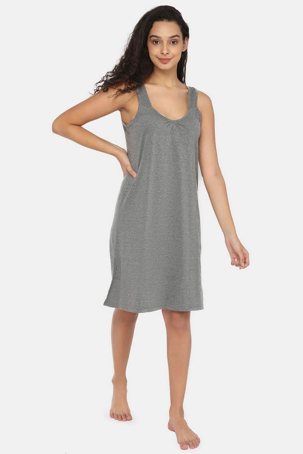Intimacy Full Coverage Knee-Length Cotton Night Slip | Lightweight & Summer-Friendly Nightwear - Naidu Hall Family Store