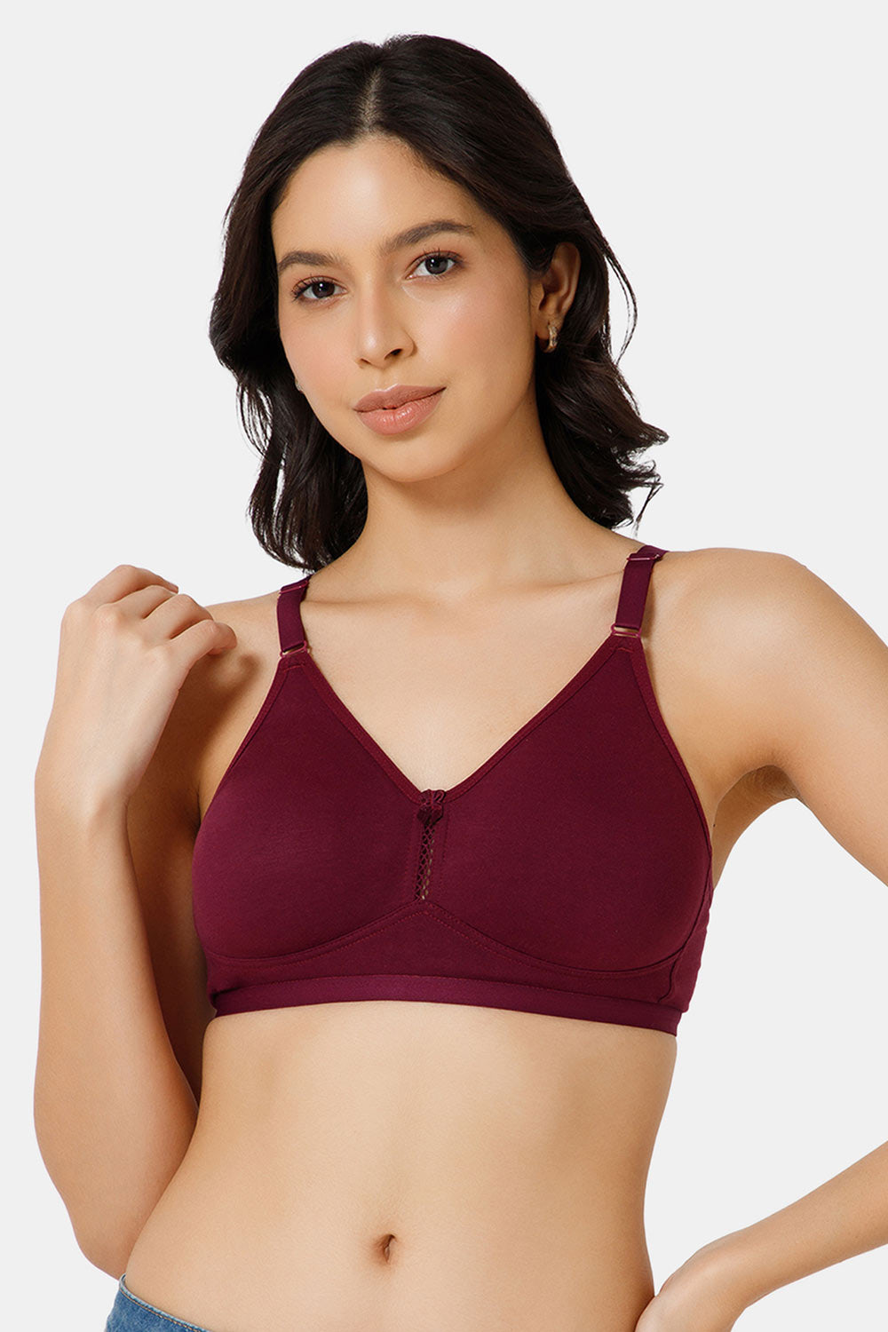 Naidu Hall Non-Padded Non-Wired Everyday T-Shirt Bra -Wine