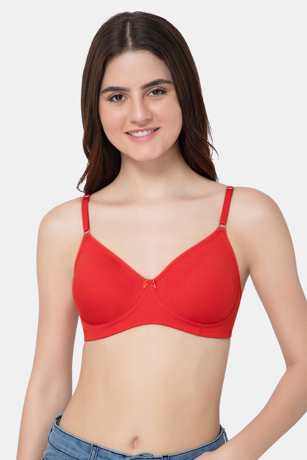 Fiery Red Intimacy Saree Bra INT29 - Non-Wired Non-Padded with Medium Coverage