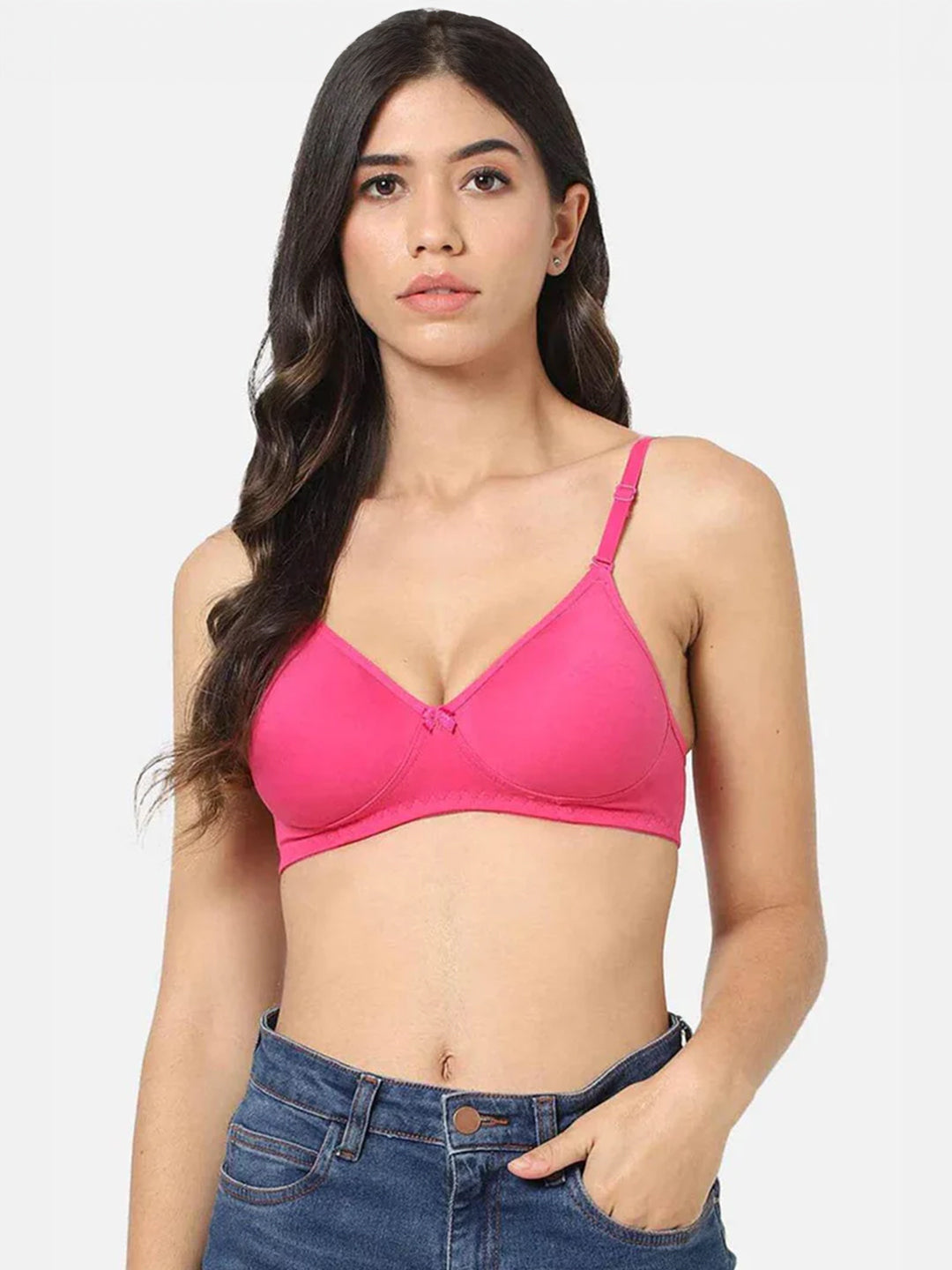 Fashionable Non-Wired Non-Padded Back Closure Intimacy Everyday T-Shirt Bra - Blue Shades - ES06