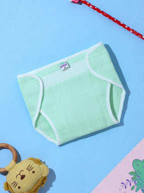Oh Baby Plain Velcro Nappies Green - Ltpl