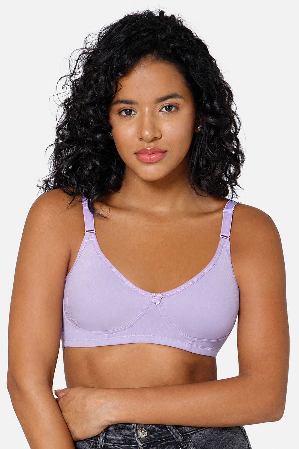 Light Shade Lilac T-shirt Saree Bra ES02 - Non-Padded and Non-Wired with High Coverage