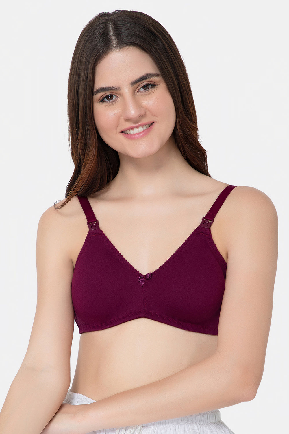 Medium Coverage Non-Wired Non-Padded Intimacy Feeding Bra INT21 in Wine - Perfect for Comfortable Nursing