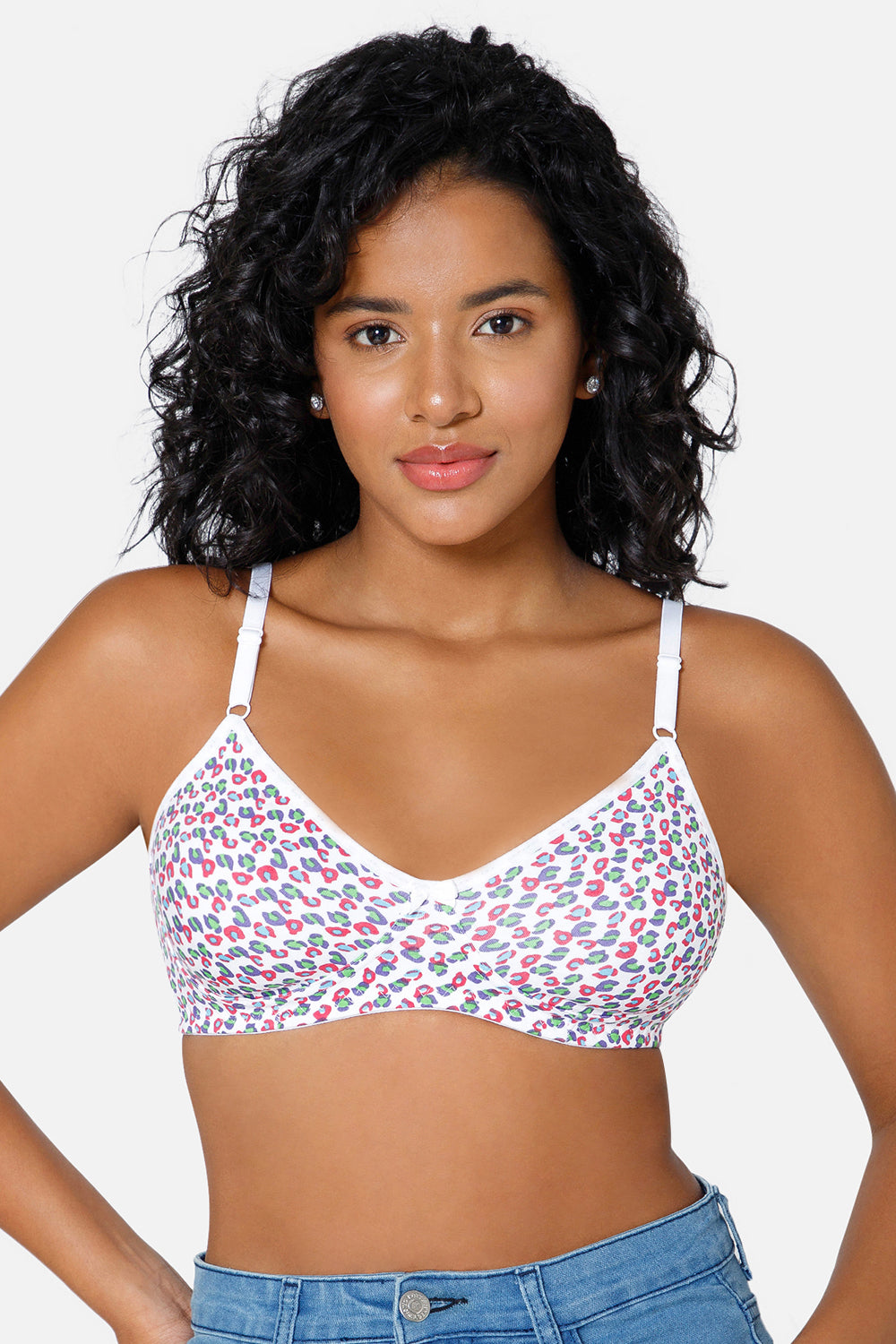 Intimacy Non Padded Non Wired Saree Bra - White Print