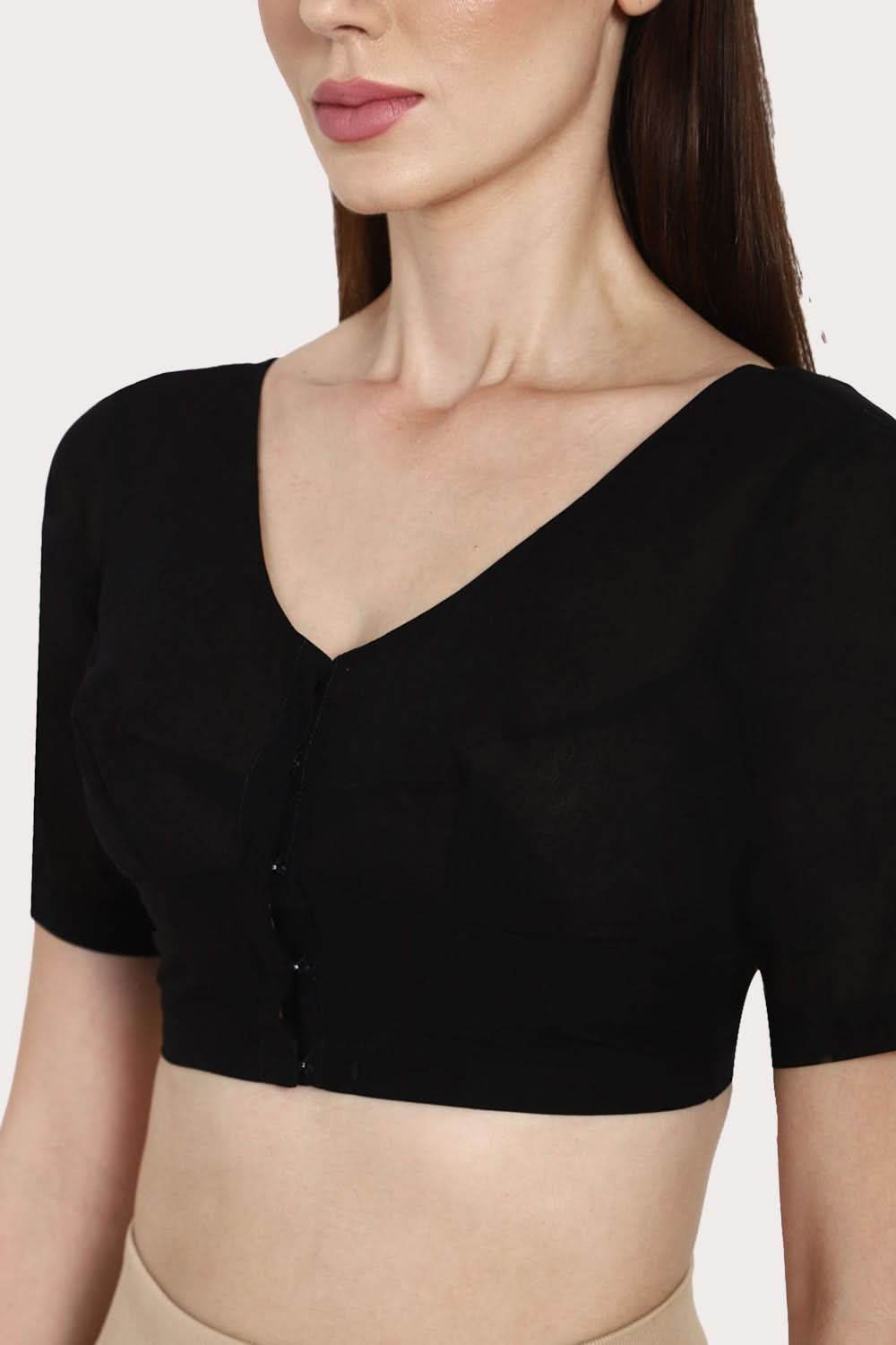 Naidu Hall Round neck long sleeve blouse - Black - Naidu Hall Family Store