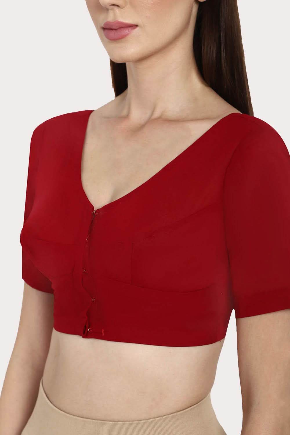Naidu Hall Round neck long sleeve blouse - Light Maroon - Naidu Hall Family Store
