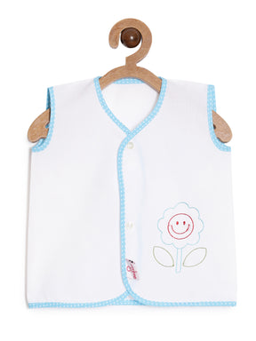 Oh Baby - 3 Piece Set Of Woven Soft Cotton Vest, Bib And a Cloth Diaper - BVNA