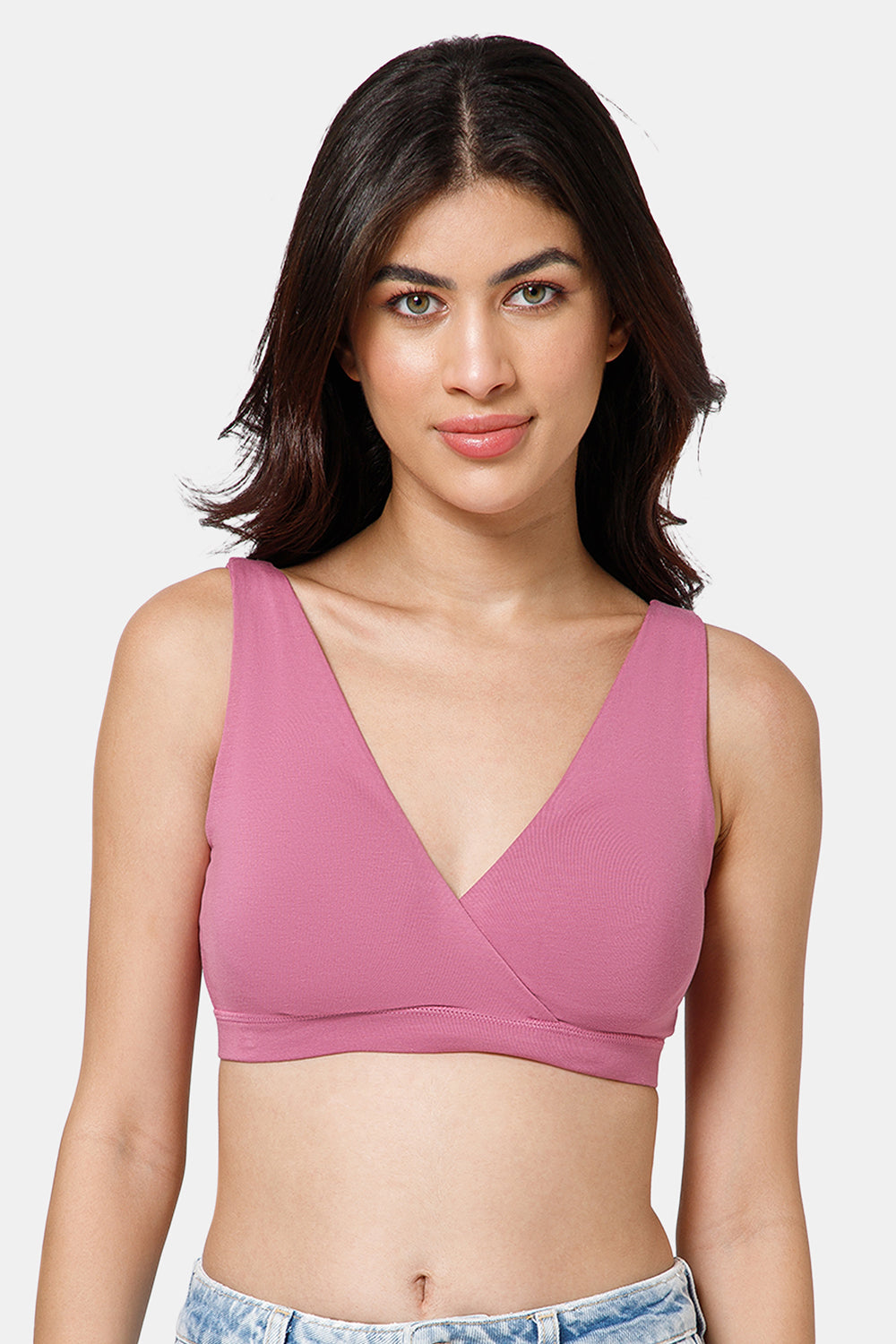 Intimacy Maternity Bra for Women – Non-Wired Slip-On Cotton Nursing Bra with Criss-Cross Front  - FB10