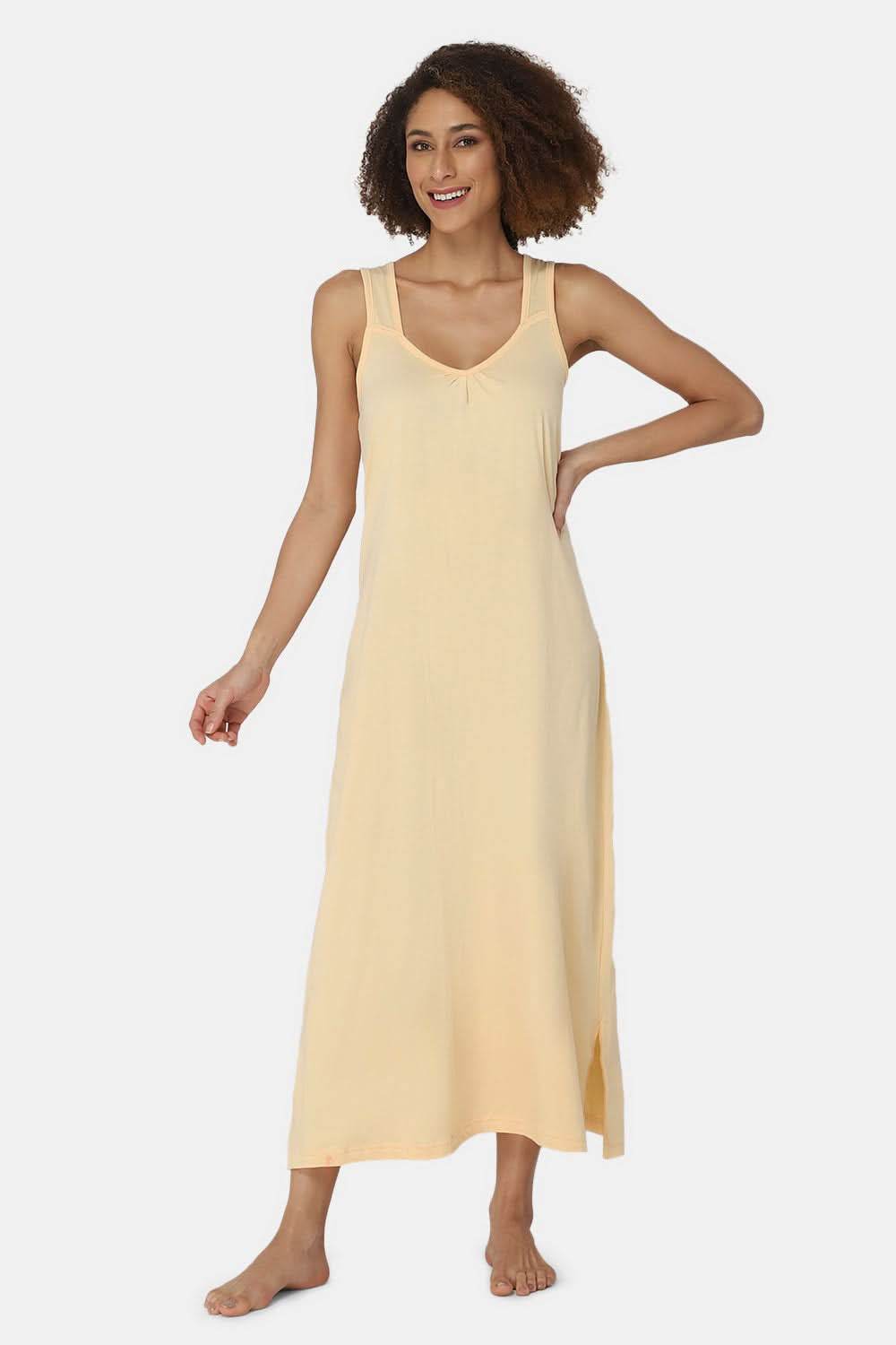 Intimacy Sleeveless Full-Length Night Slip | Ultra-Soft Cotton Comfort for All Seasons - Naidu Hall Family Store