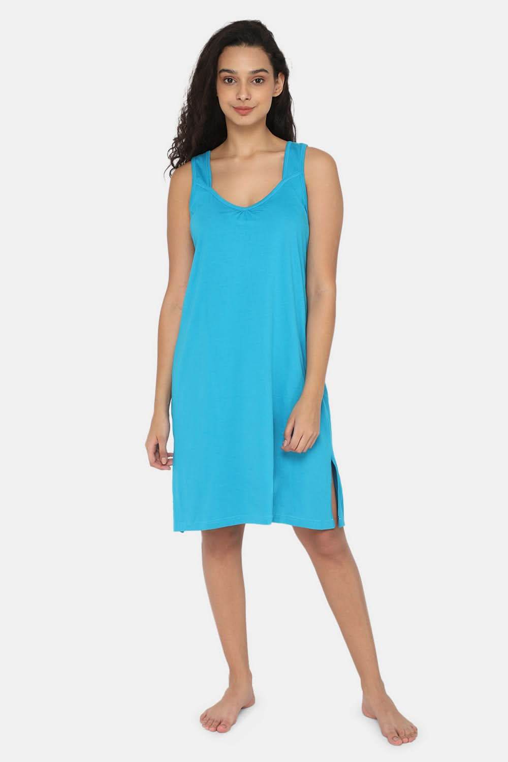 Intimacy Full Coverage Knee-Length Cotton Night Slip | Lightweight & Summer-Friendly Nightwear - Naidu Hall Family Store