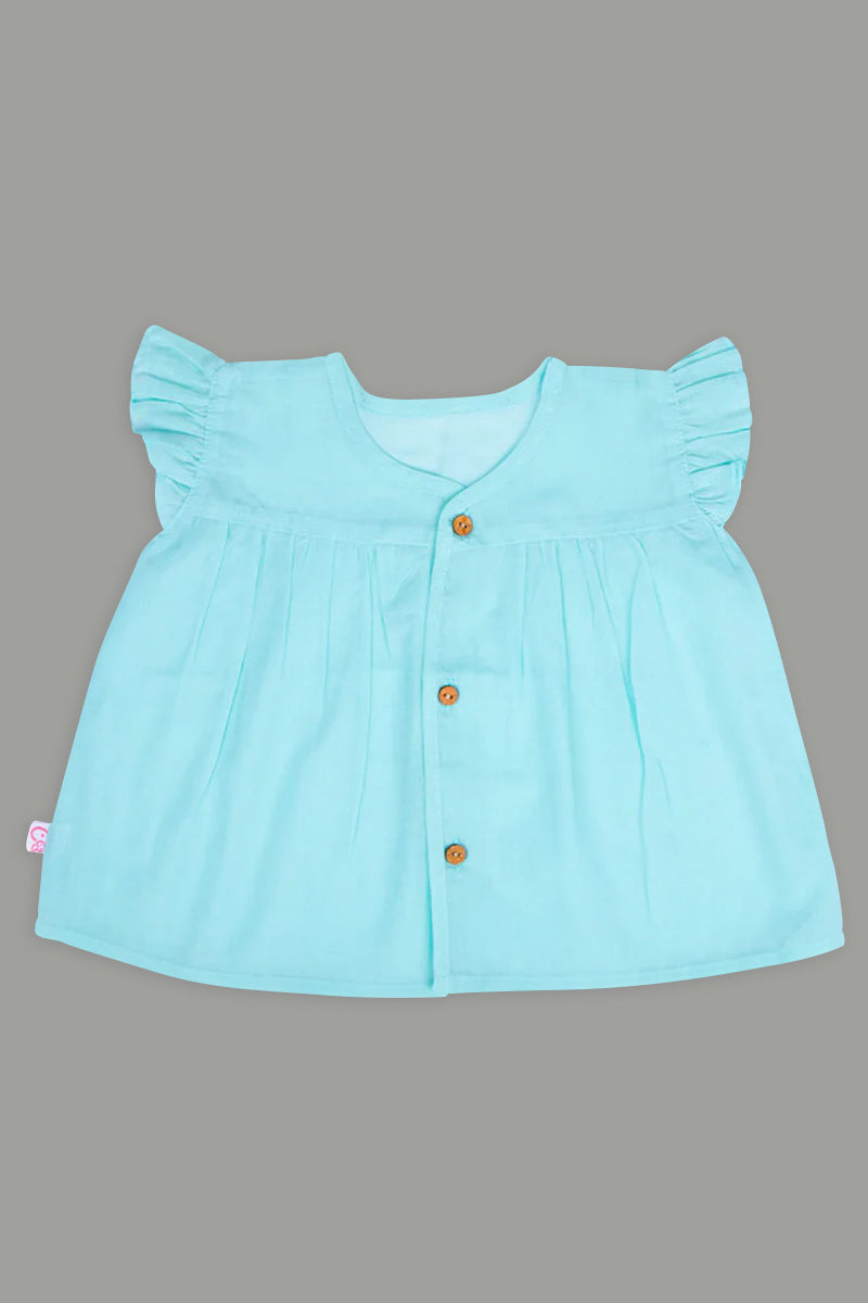 Oh Baby Solid Front Button Vest Frill Sleeve - FV01