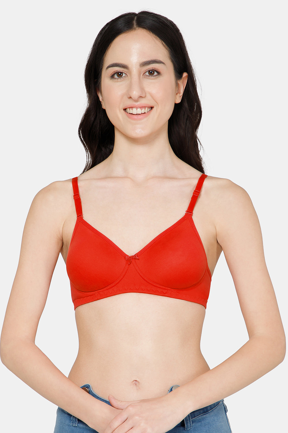 Intimacy  Non-Wired  Back Closure Everyday T-Shirt Bra-Red