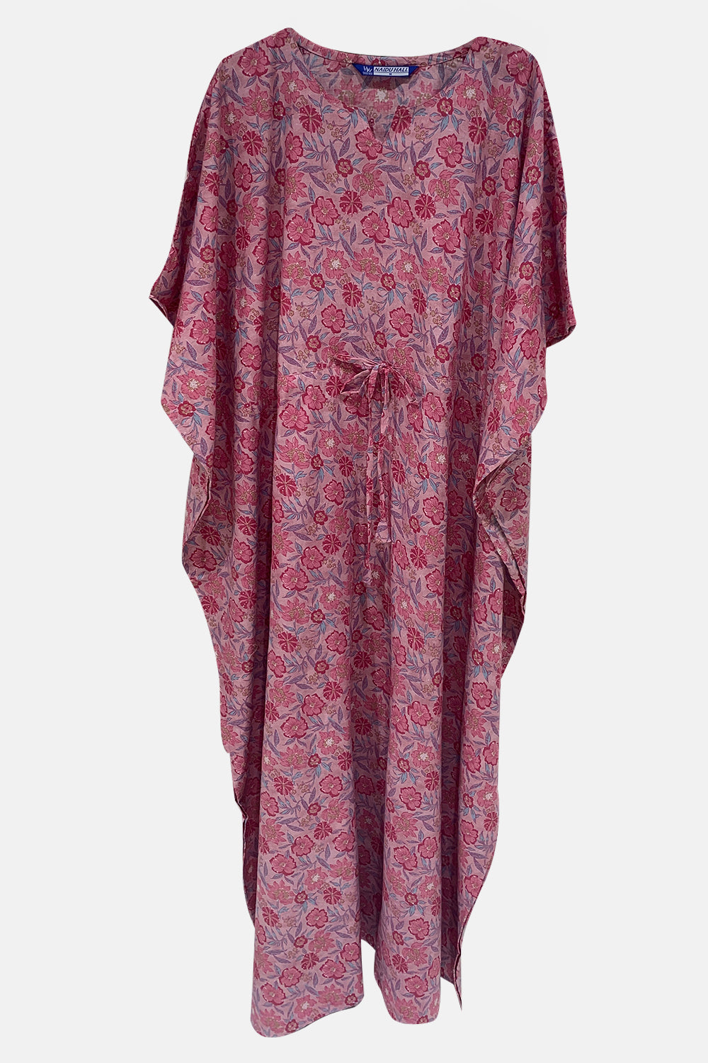 Naidu Hall Round Neck Kaftan Style Printed Nighty - Light Purple  - NT67