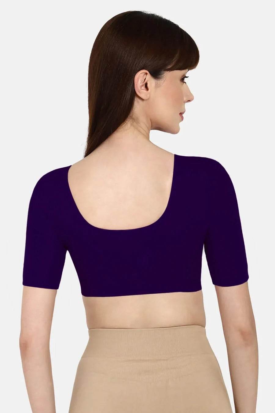 Naidu Hall Round neck long sleeve blouse - Indigo - Naidu Hall Family Store