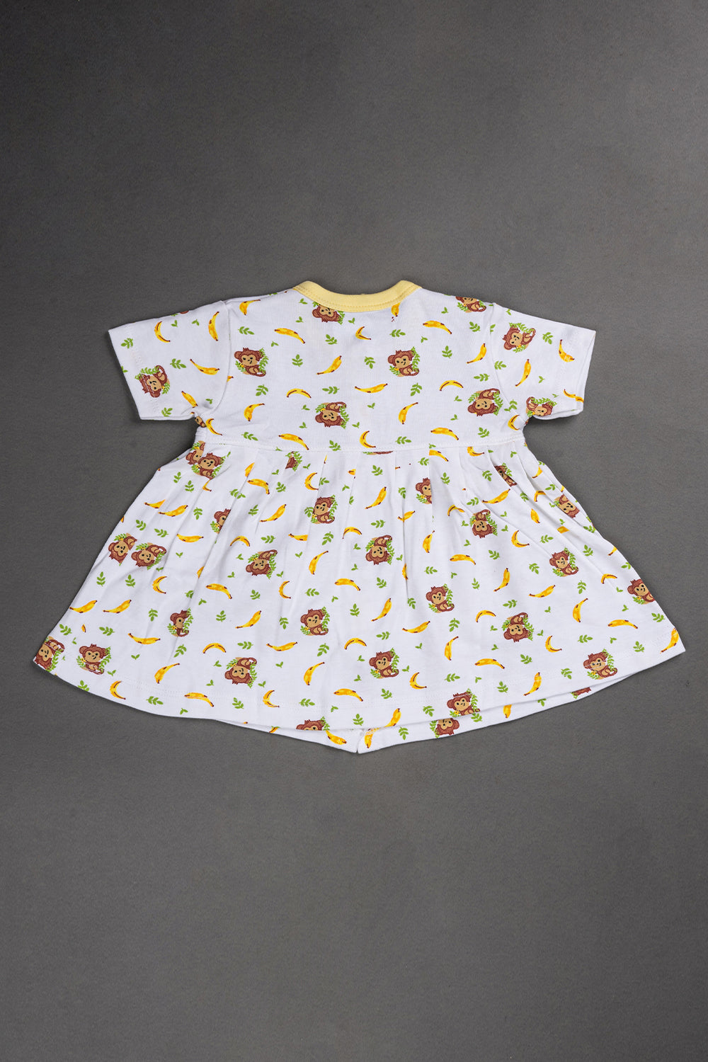 Oh Baby Cotton Interlock Knit Animal Print Frock Pack Of - 2 - Yellow & Assorted - R203