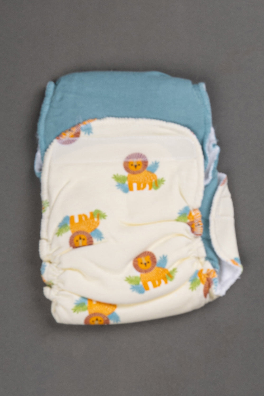 Oh Baby Cotton Interlock Knit Animal Print Nappy Pack Of - 2 - Blue & Assorted - P202