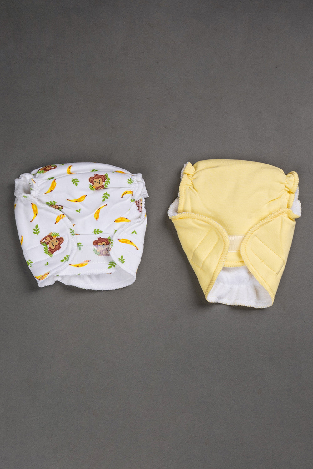 Oh Baby Cotton Interlock Knit Animal Print Nappy Pack Of - 2 - Yellow & Assorted - P203