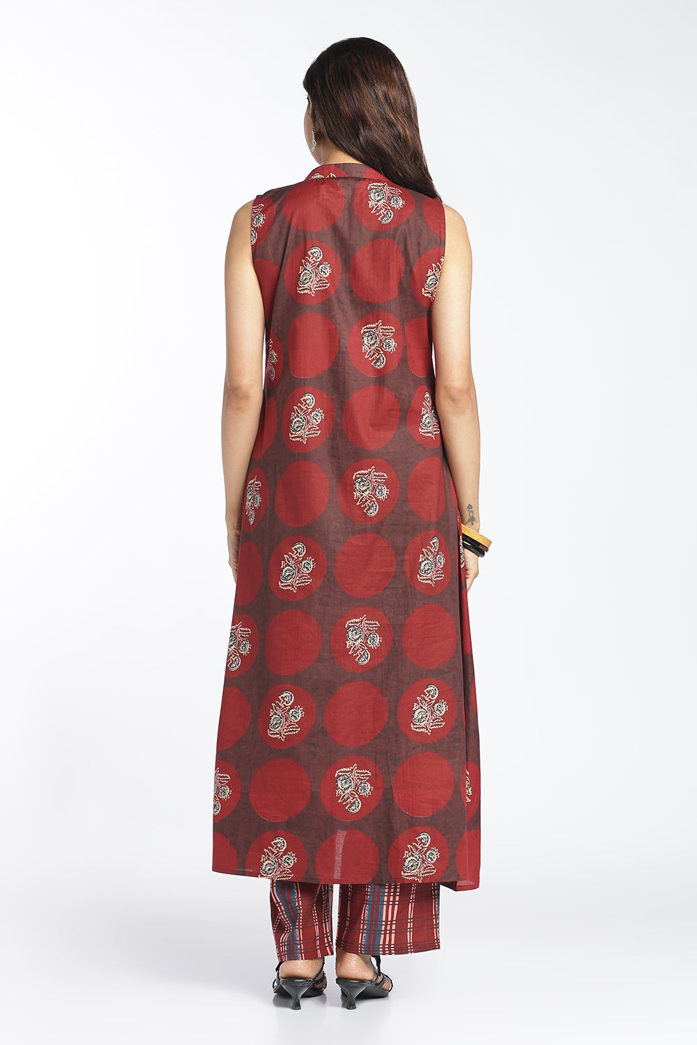 Mythri Women’s Printed Cotton Co-ord Set | 3/4 Sleeve Kurti and Pant Set for Women | Regular Fit Everyday Ethnic Co-ord Outfit - 1379
