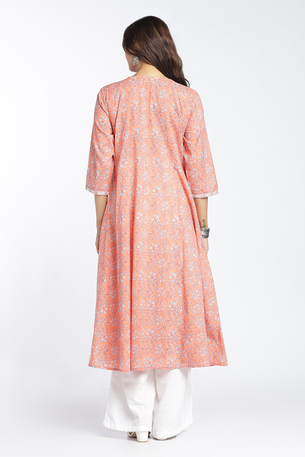 Mythri Women's Cotton Embroidered Kurti Set | Printed Ethnic Kurta Pant Set for Women | Flared Kurti with Matching Bottom | Festive, Office & Occasion Wear - FLK807