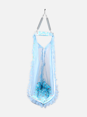 Oh Baby Printed Thuli Mosquito Net Cotton Bed - Blue