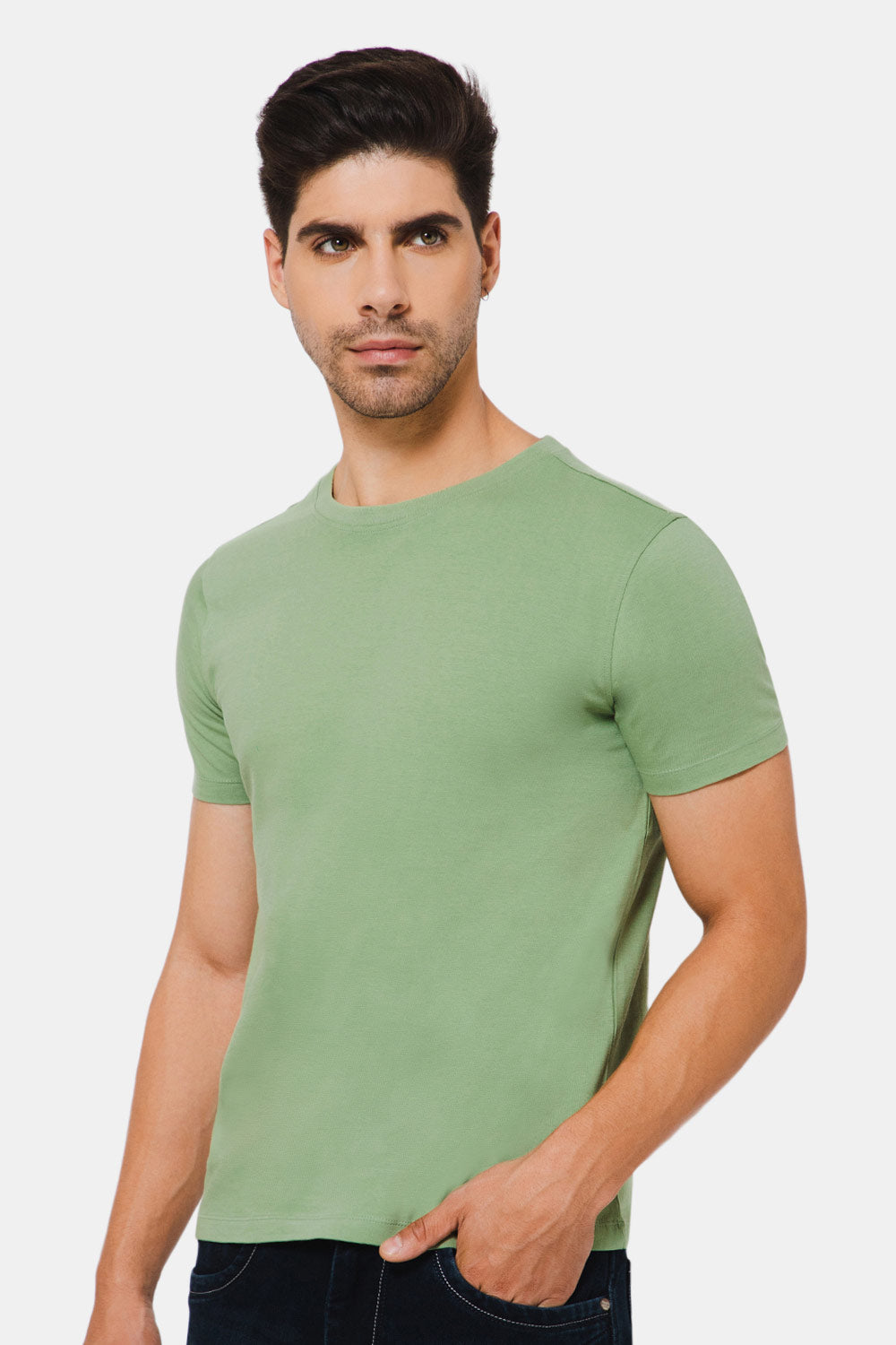 Naidu Hall Enhance Crew Cotton Tshirt- Green - SN04