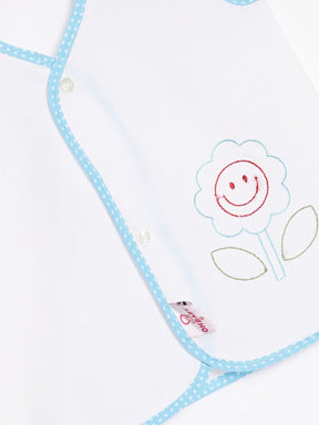 Oh Baby - 3 Piece Set Of Woven Soft Cotton Vest, Bib And a Cloth Diaper - BVNA