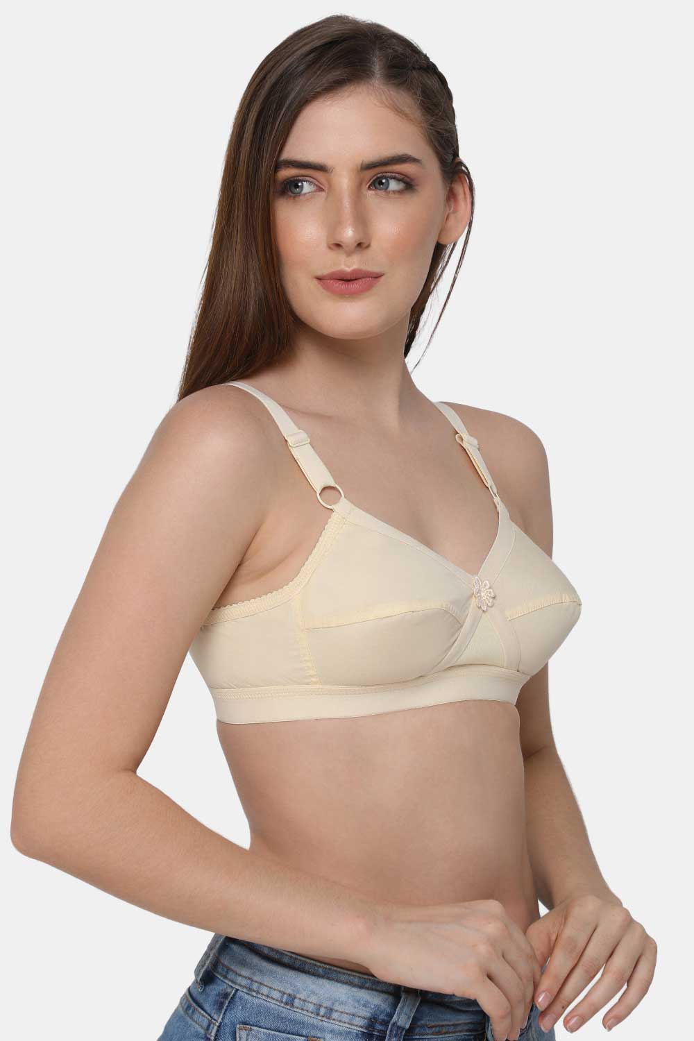 Intimacy Full Figure Women's White Cotton Non-Wired Everyday Bra-FLFG